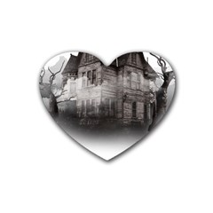 Haunted-night Building Rubber Coaster (heart) by Jancukart