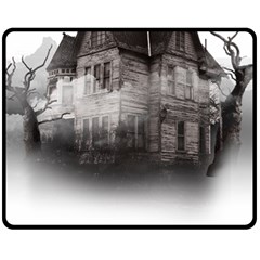 Haunted-night Building Double Sided Fleece Blanket (medium) 