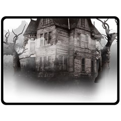 Haunted-night Building Double Sided Fleece Blanket (large) 