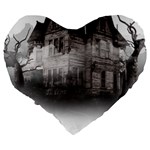 Haunted-night Building Large 19  Premium Flano Heart Shape Cushions Back