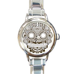 Barong-mask-art-bali Round Italian Charm Watch