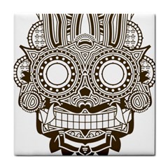 Barong-mask-art-bali Tile Coaster