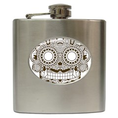 Barong-mask-art-bali Hip Flask (6 Oz)