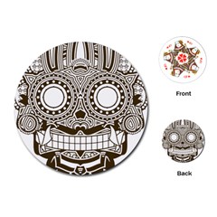 Barong-mask-art-bali Playing Cards Single Design (round)