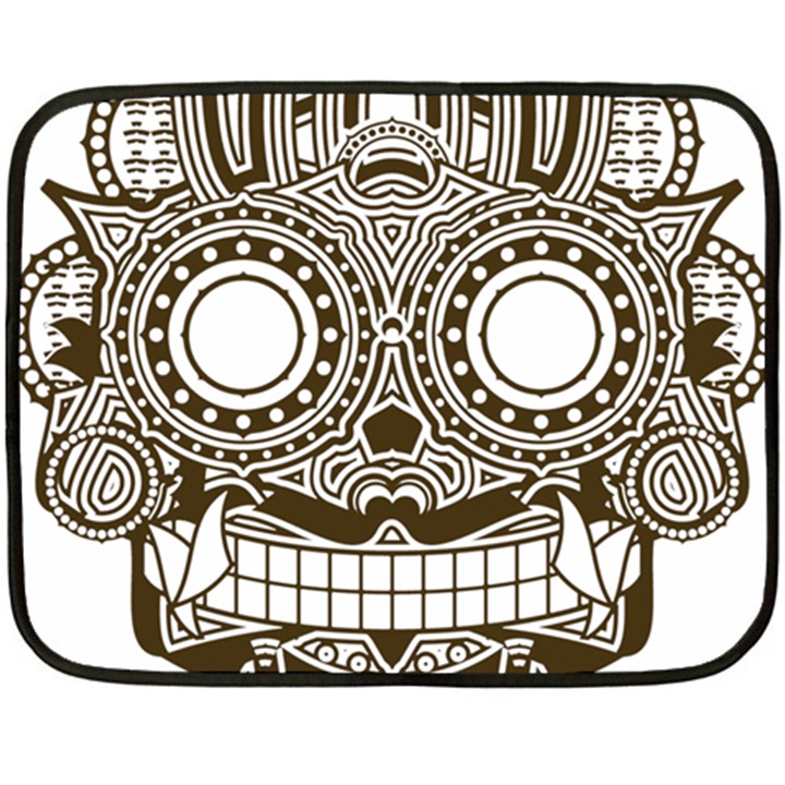 Barong-mask-art-bali Double Sided Fleece Blanket (Mini) 