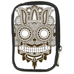 Barong-mask-art-bali Compact Camera Leather Case