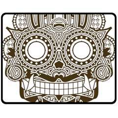 Barong-mask-art-bali Fleece Blanket (medium)  by Jancukart