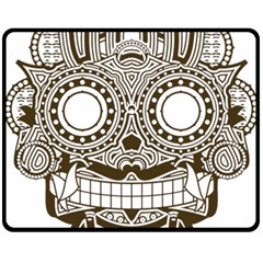 Barong-mask-art-bali Double Sided Fleece Blanket (medium) 