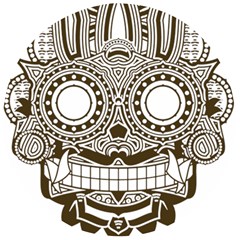 Barong-mask-art-bali Wooden Bottle Opener (round)