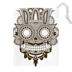 Barong-mask-art-bali Drawstring Pouch (4xl) by Jancukart