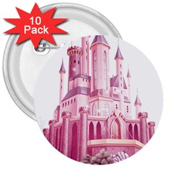 Pink Castle 3  Buttons (10 Pack)  by Jancukart