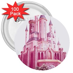 Pink Castle 3  Buttons (100 Pack)  by Jancukart