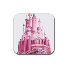 Pink Castle Rubber Coaster (square)