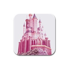 Pink Castle Rubber Square Coaster (4 Pack)