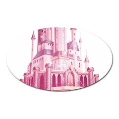 Pink Castle Oval Magnet