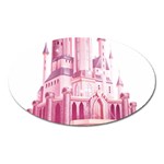 Pink Castle Oval Magnet Front