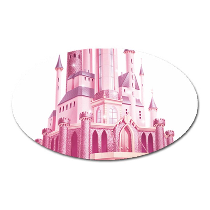 Pink Castle Oval Magnet