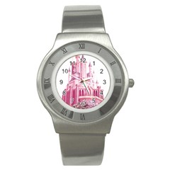 Pink Castle Stainless Steel Watch