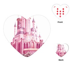 Pink Castle Playing Cards Single Design (heart)