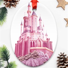 Pink Castle Oval Ornament (two Sides)