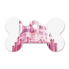 Pink Castle Dog Tag Bone (one Side)