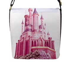 Pink Castle Flap Closure Messenger Bag (l)