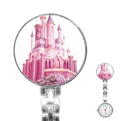 Pink Castle Stainless Steel Nurses Watch