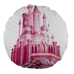 Pink Castle Large 18  Premium Flano Round Cushions