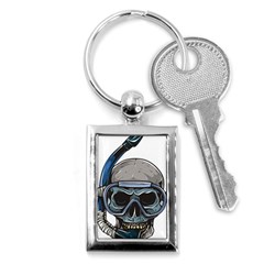 Skull-underwater-diving-skeleton-diving-head Key Chain (rectangle) by Jancukart