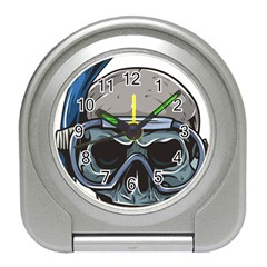 Skull-underwater-diving-skeleton-diving-head Travel Alarm Clock