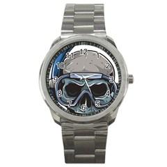 Skull-underwater-diving-skeleton-diving-head Sport Metal Watch