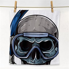 Skull-underwater-diving-skeleton-diving-head Face Towel by Jancukart