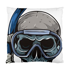 Skull-underwater-diving-skeleton-diving-head Standard Cushion Case (one Side) by Jancukart