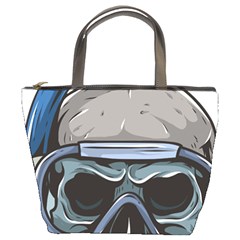 Skull-underwater-diving-skeleton-diving-head Bucket Bag by Jancukart