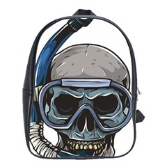 Skull-underwater-diving-skeleton-diving-head School Bag (large) by Jancukart