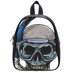 Skull-underwater-diving-skeleton-diving-head School Bag (small)