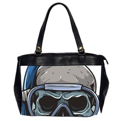 Skull-underwater-diving-skeleton-diving-head Oversize Office Handbag (2 Sides)