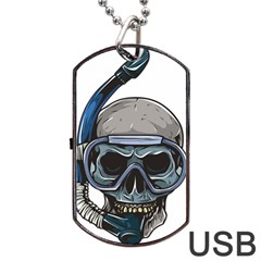 Skull-underwater-diving-skeleton-diving-head Dog Tag Usb Flash (two Sides)