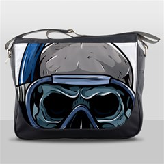 Skull-underwater-diving-skeleton-diving-head Messenger Bag by Jancukart