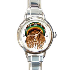 Lion Rastafari Round Italian Charm Watch