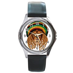 Lion Rastafari Round Metal Watch