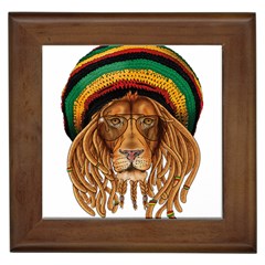 Lion Rastafari Framed Tile by Jancukart