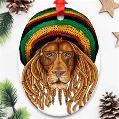 Lion Rastafari Ornament (oval)