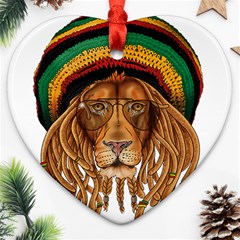 Lion Rastafari Ornament (heart)