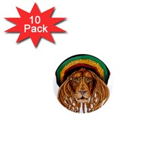 Lion Rastafari 1  Mini Magnet (10 Pack)  by Jancukart