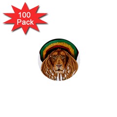 Lion Rastafari 1  Mini Buttons (100 Pack)  by Jancukart