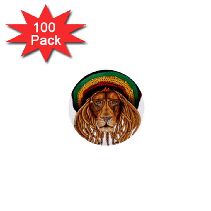 Lion Rastafari 1  Mini Buttons (100 pack) 