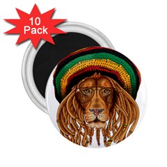 Lion Rastafari 2 25  Magnets (10 Pack)  by Jancukart