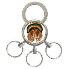 Lion Rastafari 3-ring Key Chain