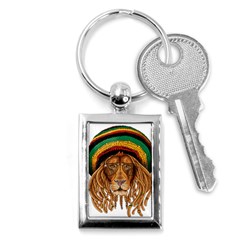 Lion Rastafari Key Chain (rectangle)